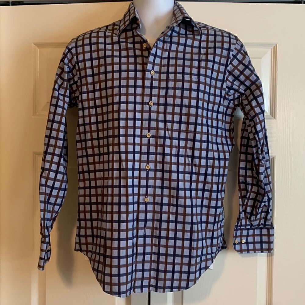SCOTT BARBER, dress shirt, small, 100% cotton, new condition